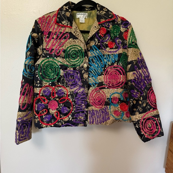 ANAGE JACKET COAT Women's Bolero Bull Fighter Jazz Vintage Retro Crop 80's Funky - Picture 1 of 12